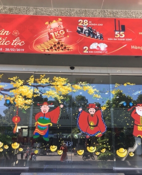 Vẽ Tranh Kính Tết Sacombank Tây Ninh
