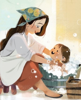 Tranh Tường Nghệ Thuật,Tranh tường bệnh viện phụ sản, vẽ mẹ và bé