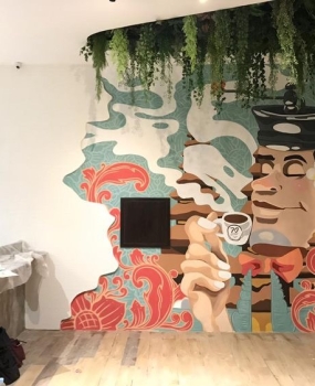 Tranh Tường Nghệ Thuật, Các mẫu tranh tường đẹp cho quán cafe  Trang trí quán cà phê với các mẫu tra