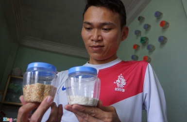 Chàng trai khuyết tật thổi hồn vào những hạt gạo