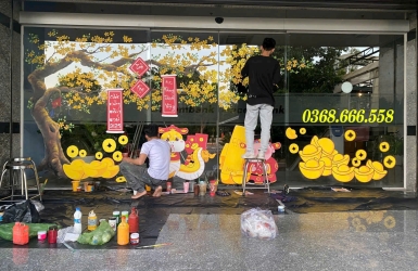 Tham khảo giá dịch vụ vẽ tranh tường ngày tết