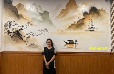 Thiết kế vẽ tranh tường quán chay tận nơi, chuyên nghiệp