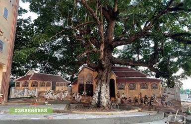 Vẽ tranh tường sân vườn đẹp, thi công nhanh, giá cạnh tranh
