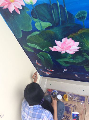 vẽ tranh 3D trên tường