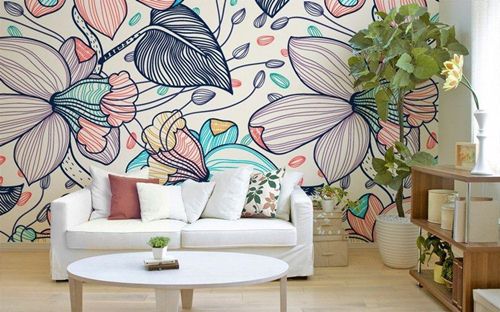 mẫu tranh vẽ tường phòng khách đẹp nhất