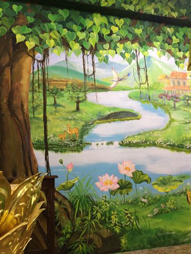 tranh tường Phật Giáo Đà Lạt