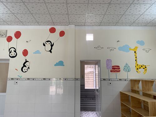 tranh vẽ tường mầm non