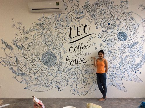 vẽ tranh tường quán cafe giá rẻ