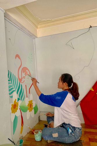 vẽ tranh tường quán trà sữa