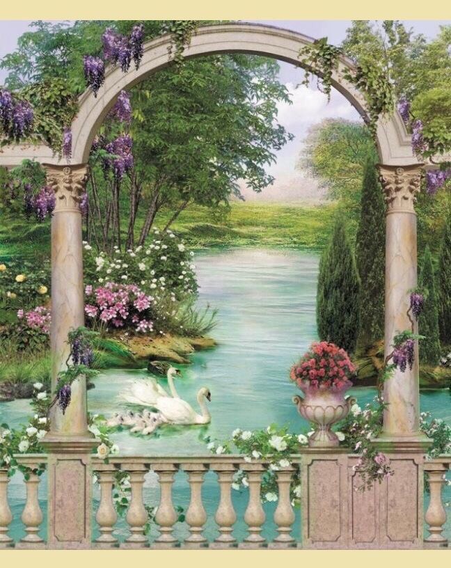 tranh vẽ tường phong cảnh