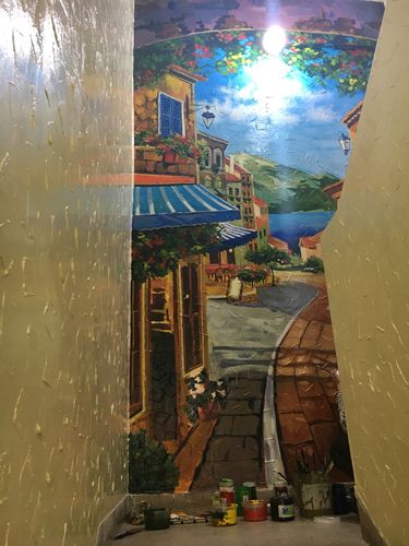 vẽ tranh tường trà sữa