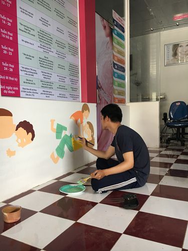 tranh vẽ tường trường mầm non