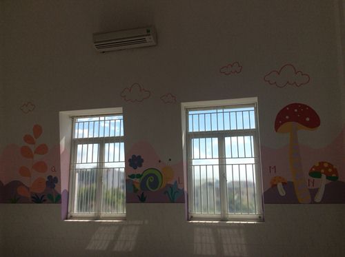 tranh vẽ tường trường mầm non