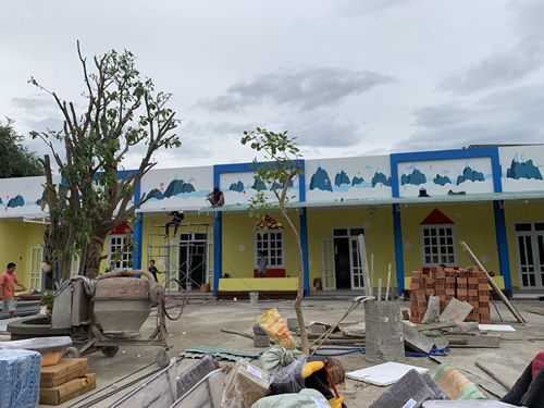 tranh vẽ tường trường mầm non