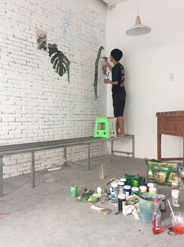 vẽ tranh tường trang trí quán cafe