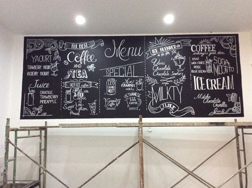 vẽ tranh tường trang trí quán cafe
