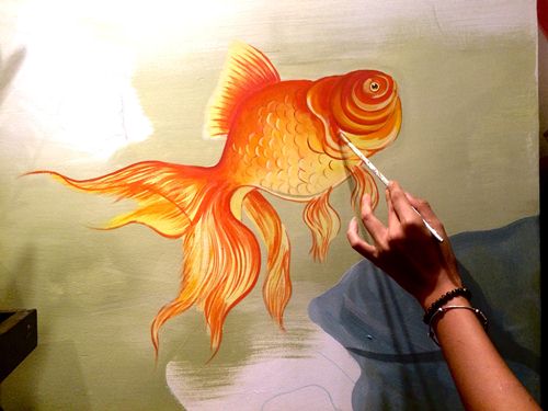 vẽ tranh tường phong thủy