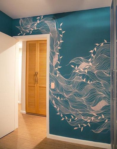 tranh vẽ tường đơn giản