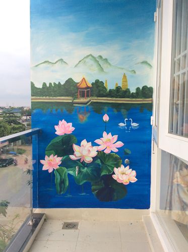 tranh vẽ tường đơn giản