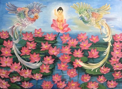vẽ tranh nghệ thuật Phật Giáo Bình Dương