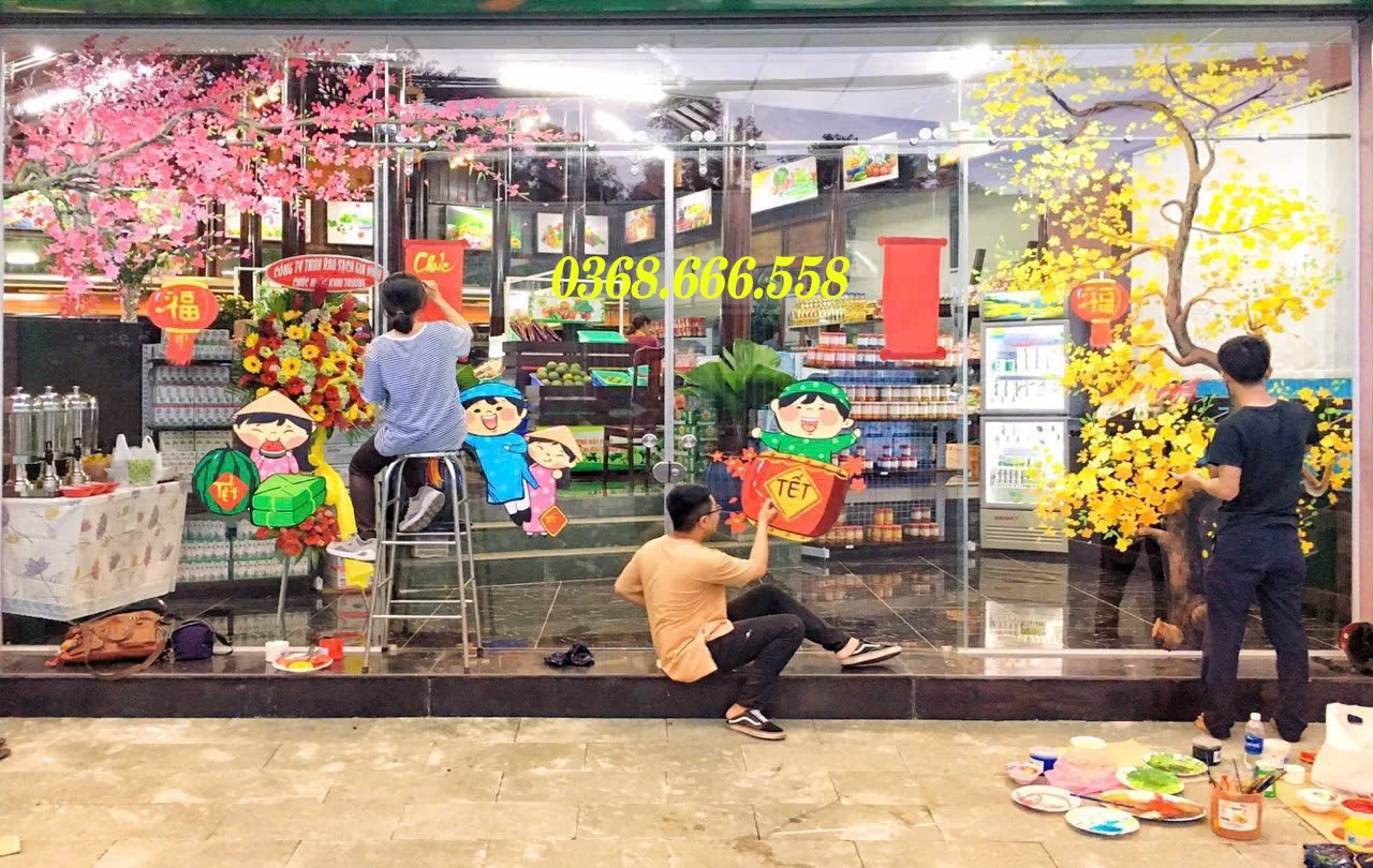 vẽ tranh kính tết