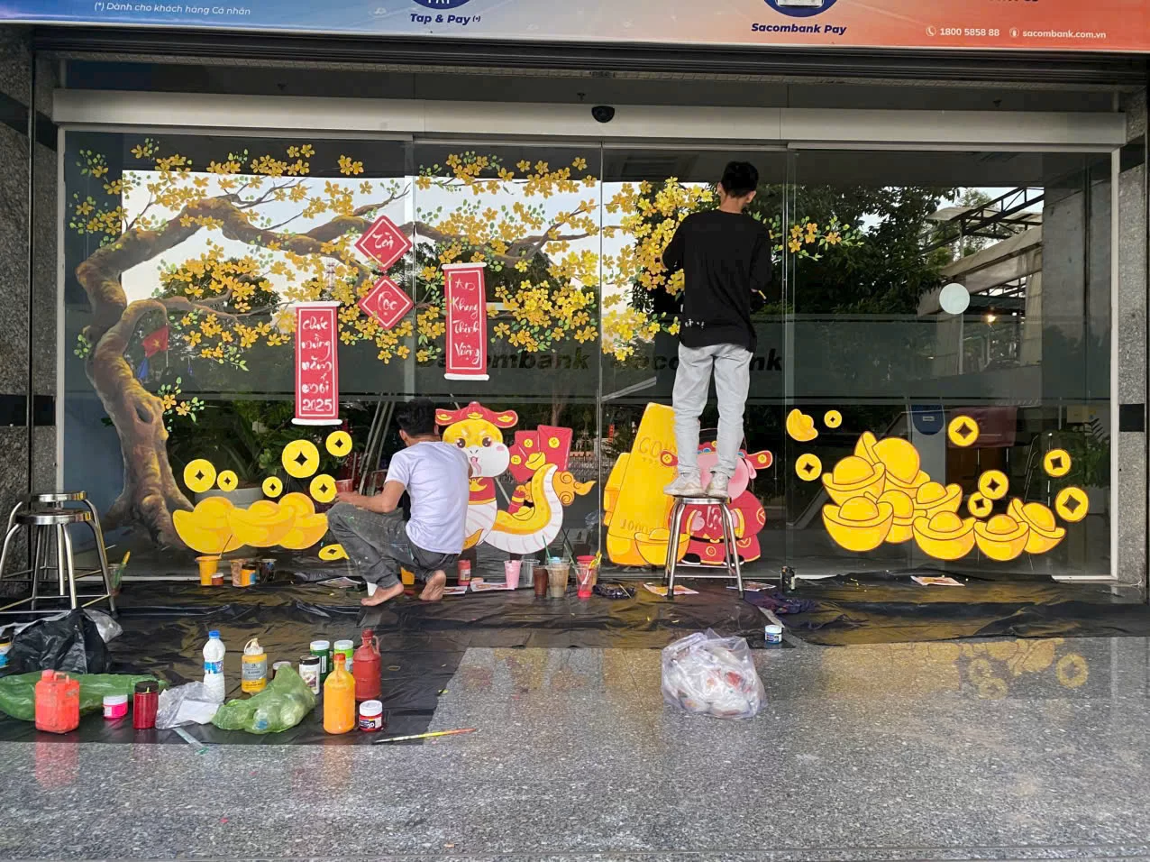 vẽ tranh kính tết