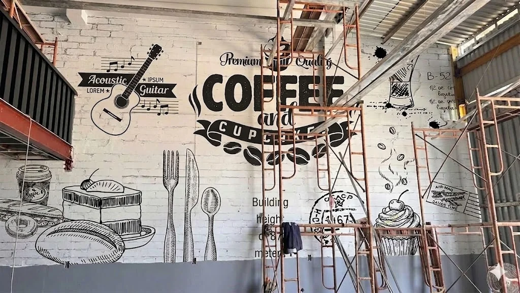Vẽ tranh tường quán cafe acoustic