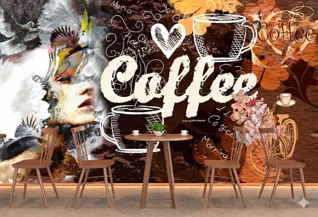 Vẽ tranh tường quán cafe acoustic
