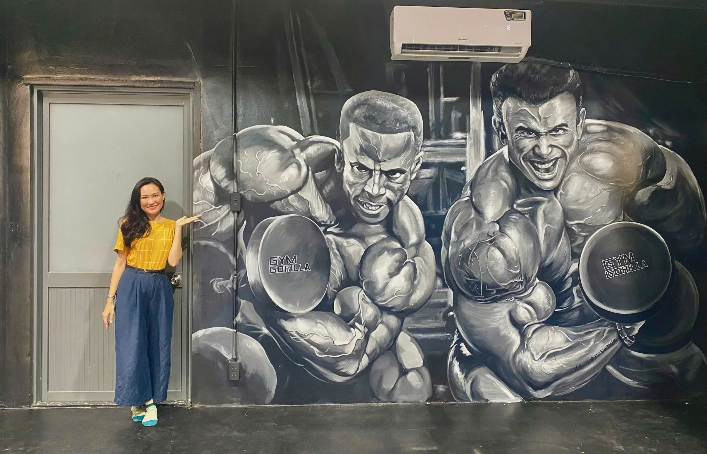vẽ tranh tường phòng gym