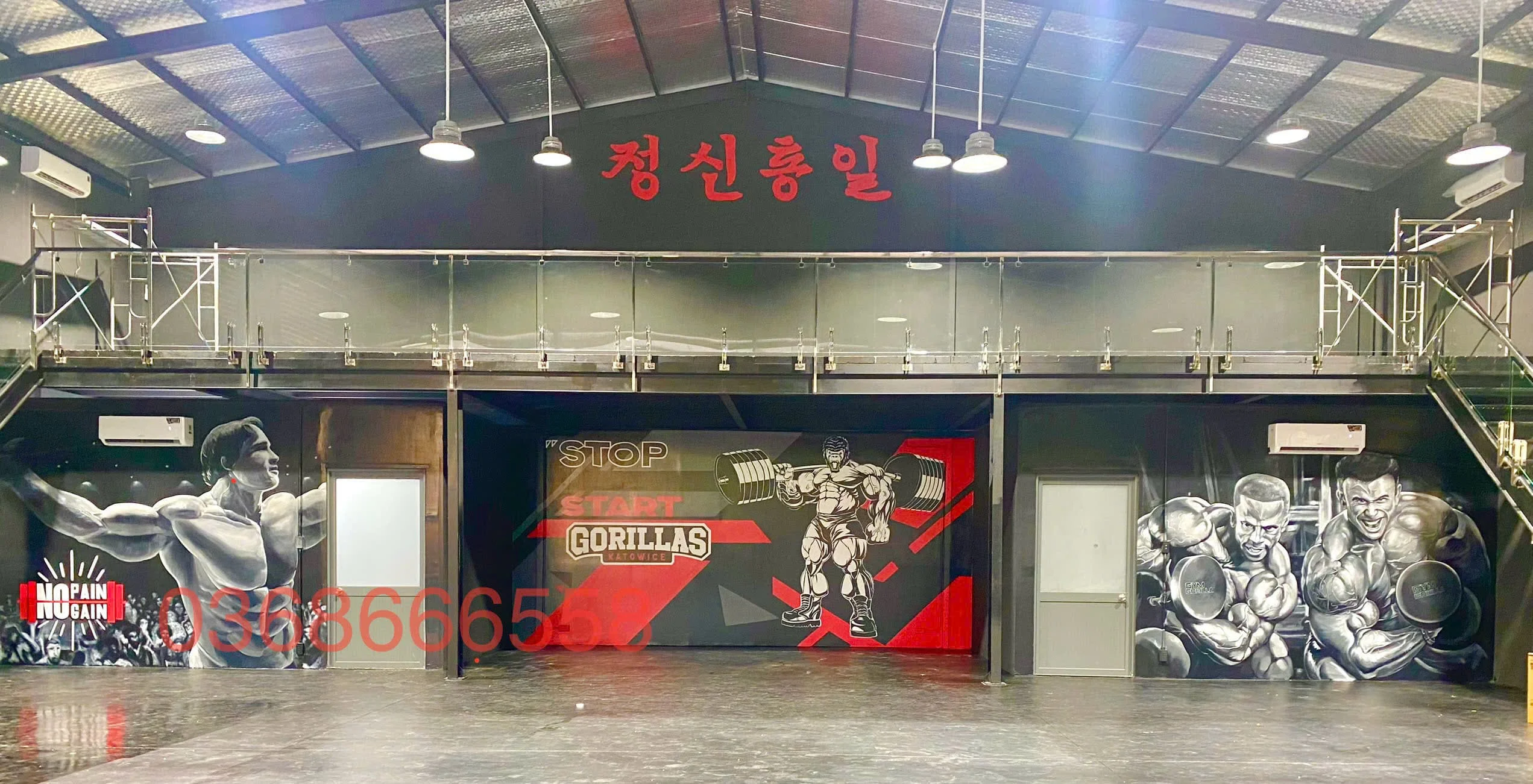 vẽ tranh tường phòng gym