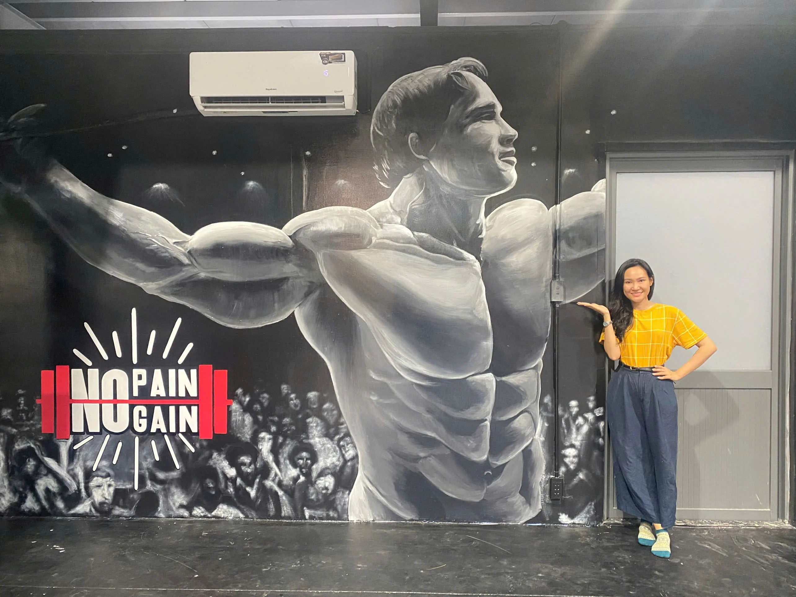 vẽ tranh tường phòng gym