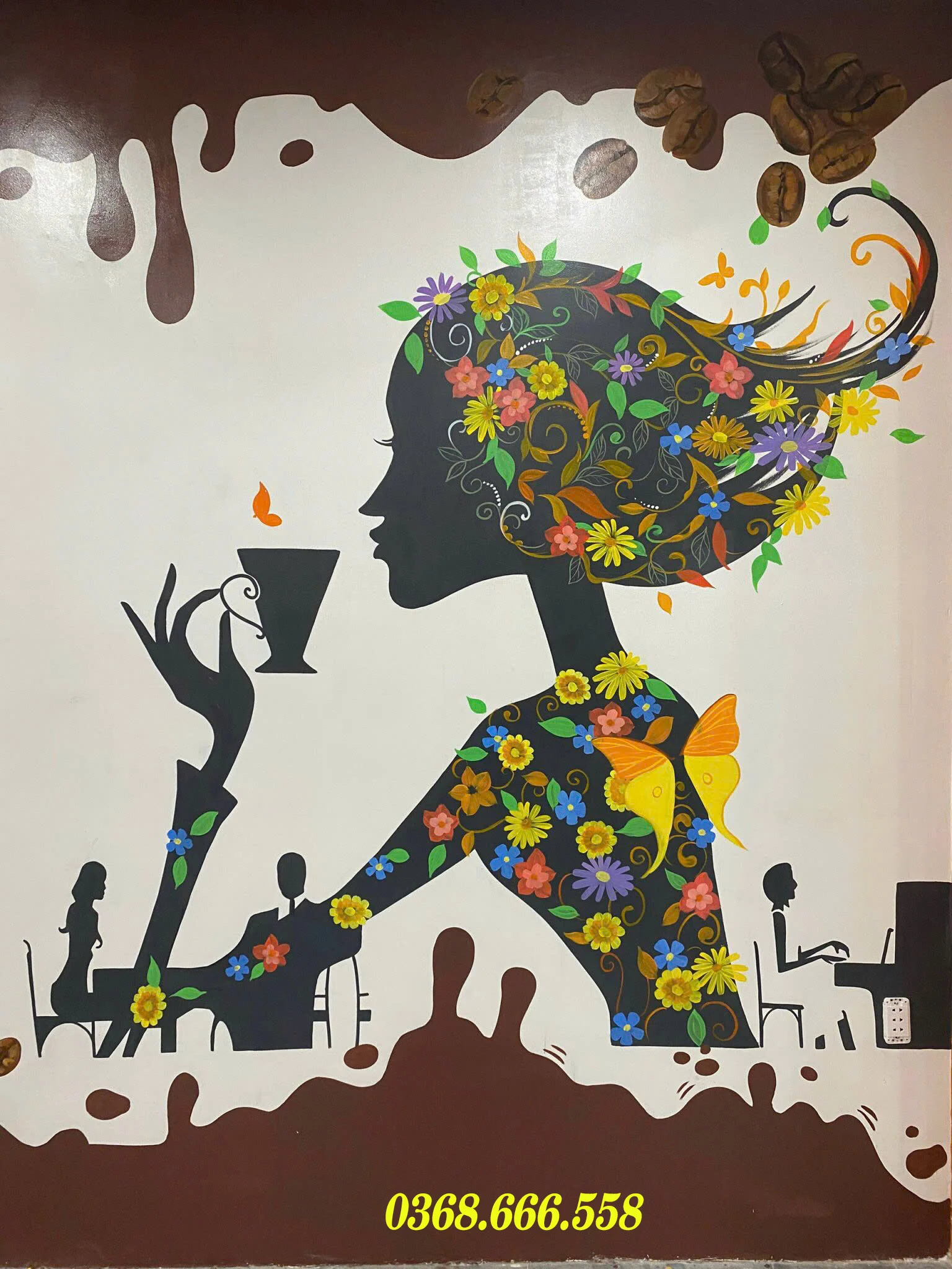 vẽ tranh tường quán cafe giá rẻ