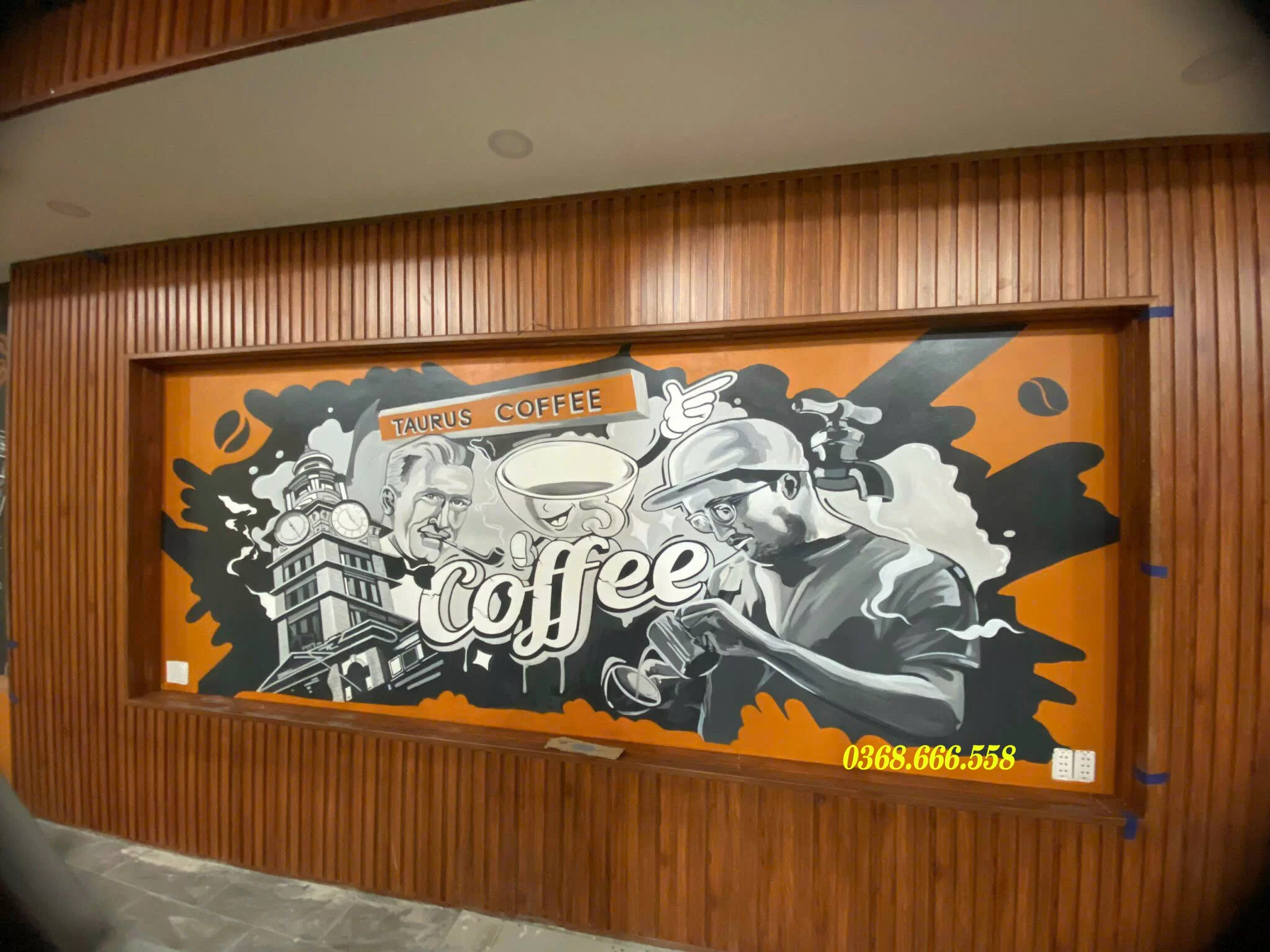 vẽ trang trí tường quán café