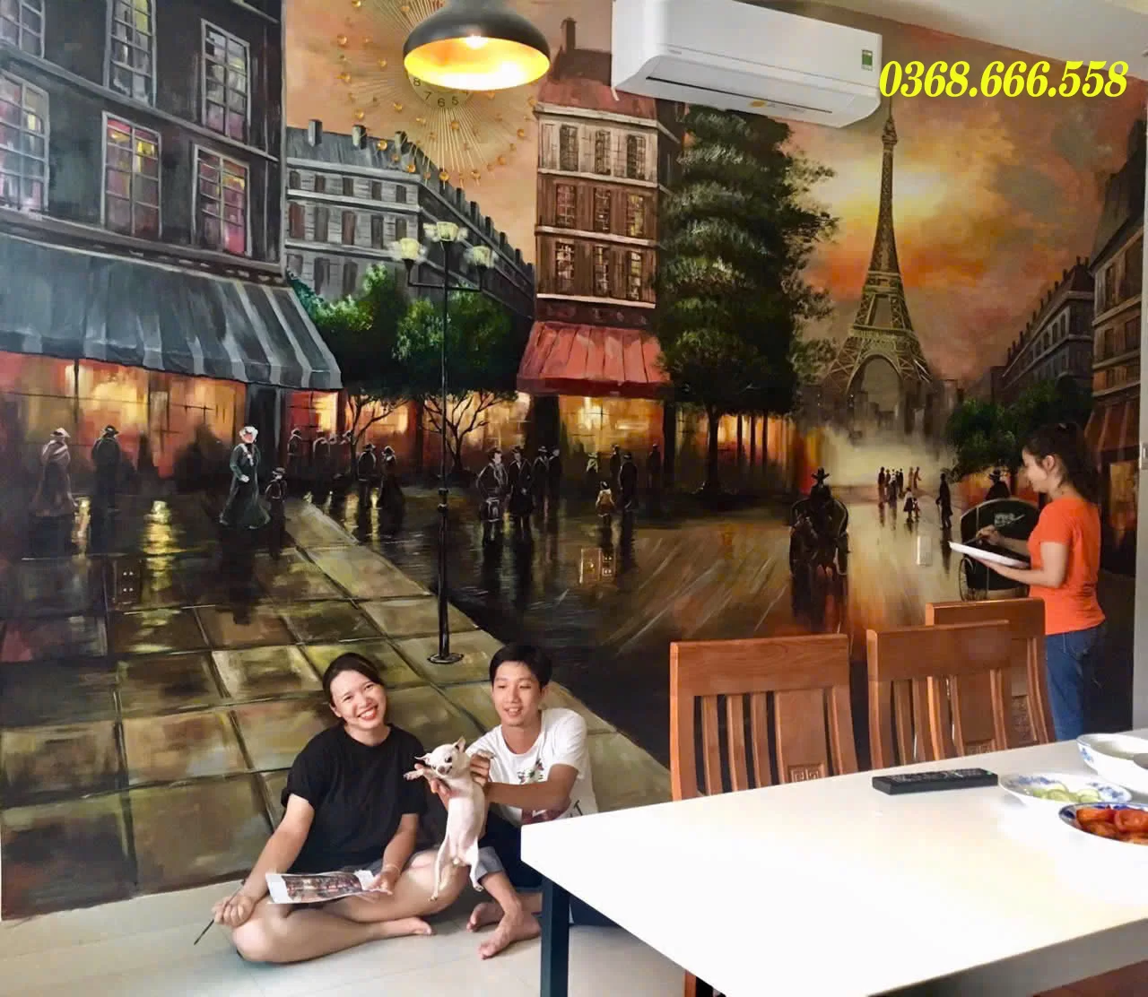 vẽ tranh tường khách sạn