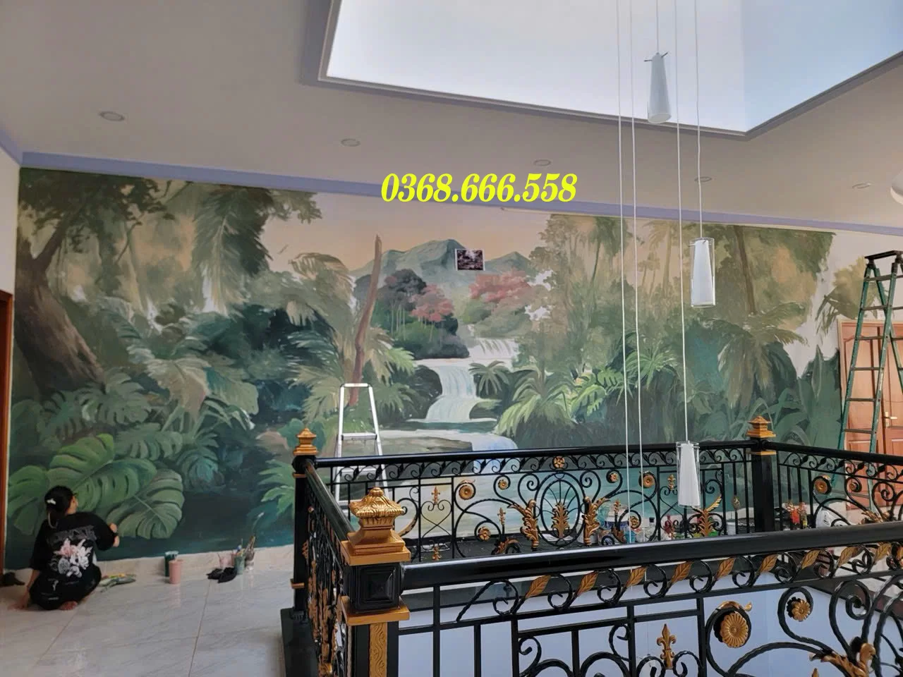 vẽ tranh tường khách sạn