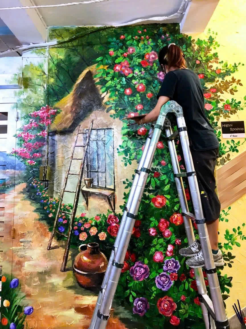 vẽ tranh tường ngày tết