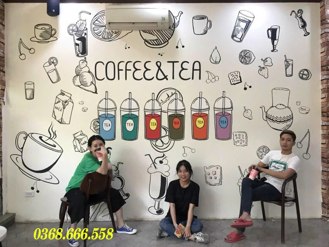 vẽ tranh tường quán cafe giá rẻ
