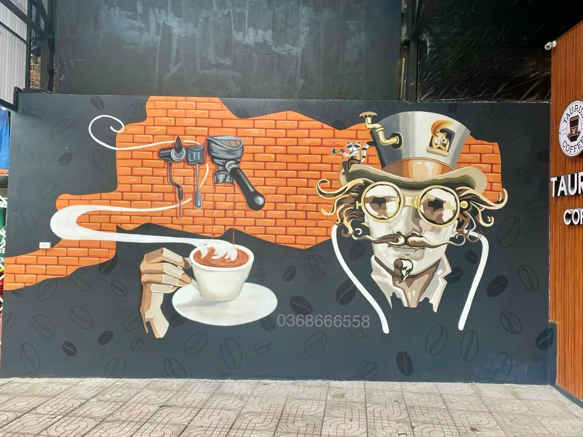 vẽ tranh tường quán cafe tại tphcm