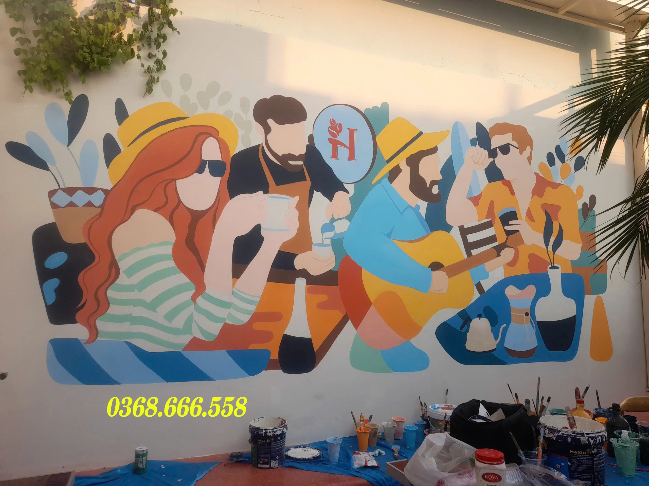 vẽ tranh tường quán cafe tại tphcm