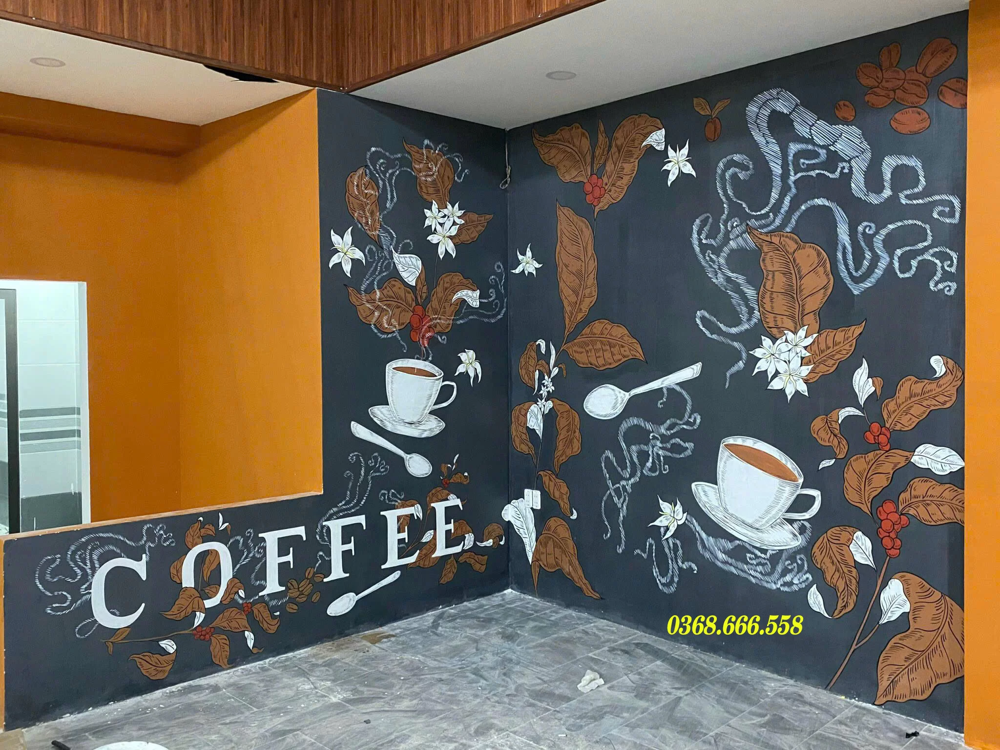 vẽ tranh tường quán cafe tại tphcm