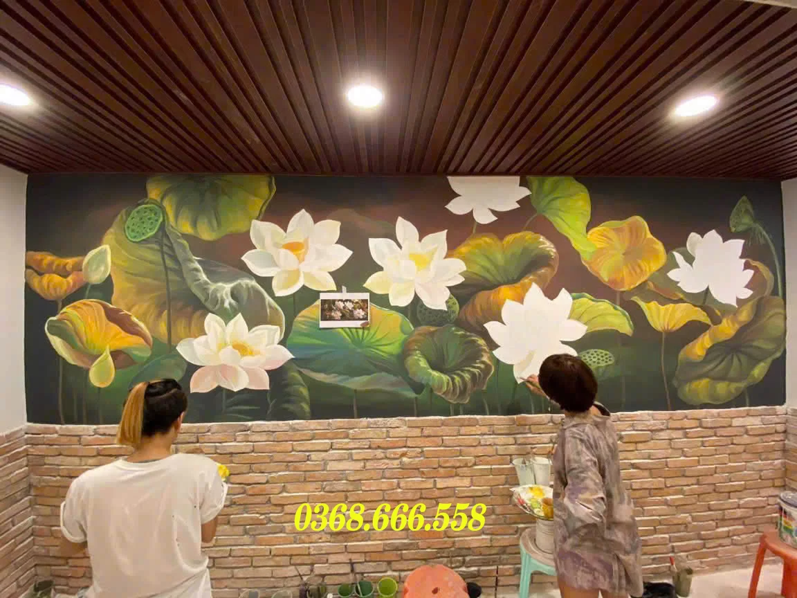 vẽ tranh tường quán chay