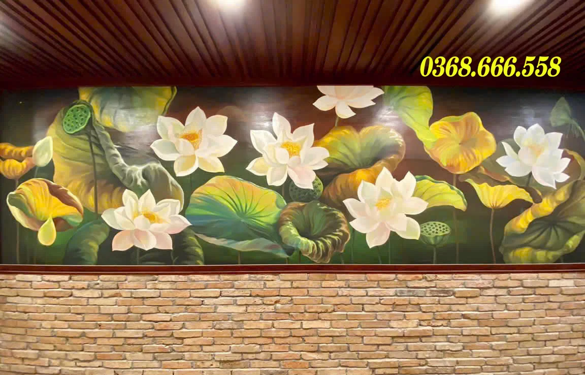 vẽ tranh tường quán chay