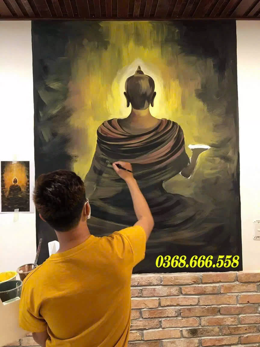 vẽ tranh tường quán chay