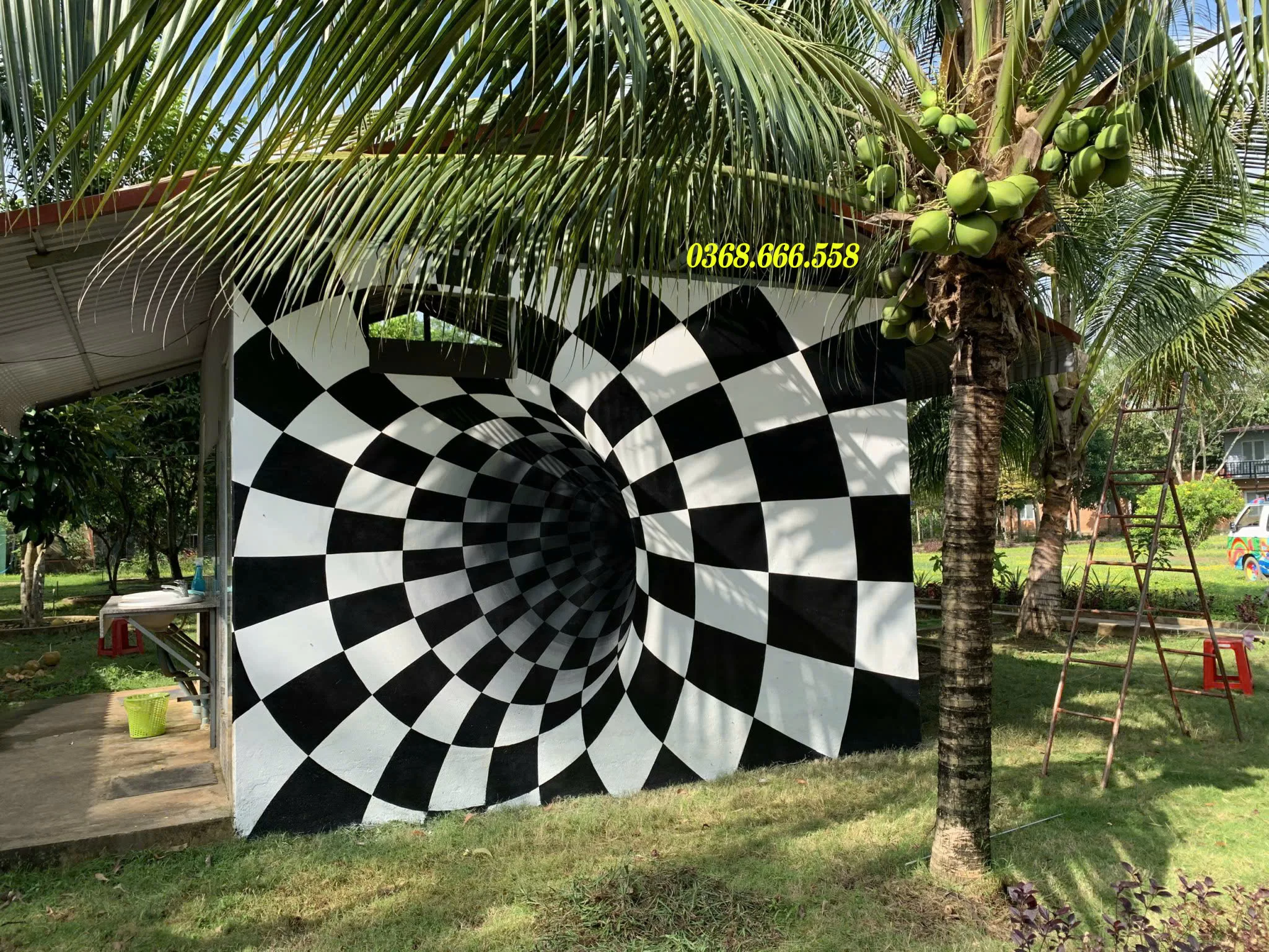 vẽ tranh tường resort