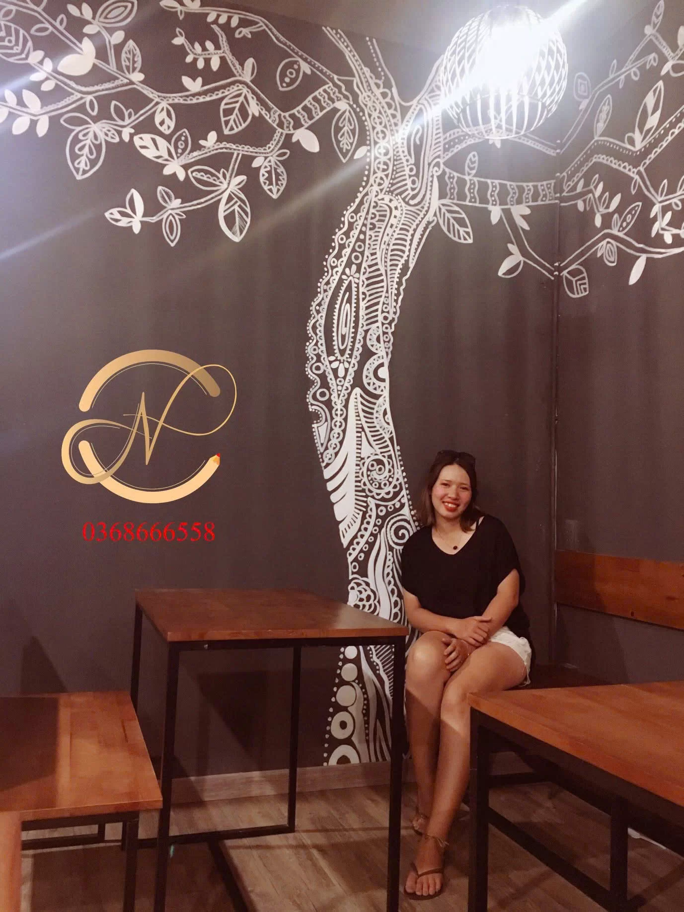 vẽ tranh tường trang trí quán café