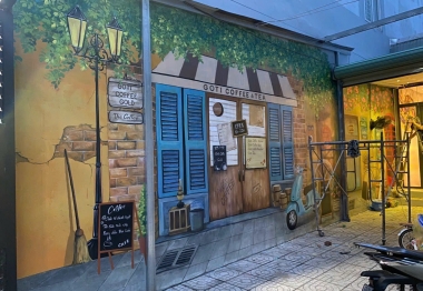 Tranh tường trang trí quán cf Biên Hòa Đồng Nai